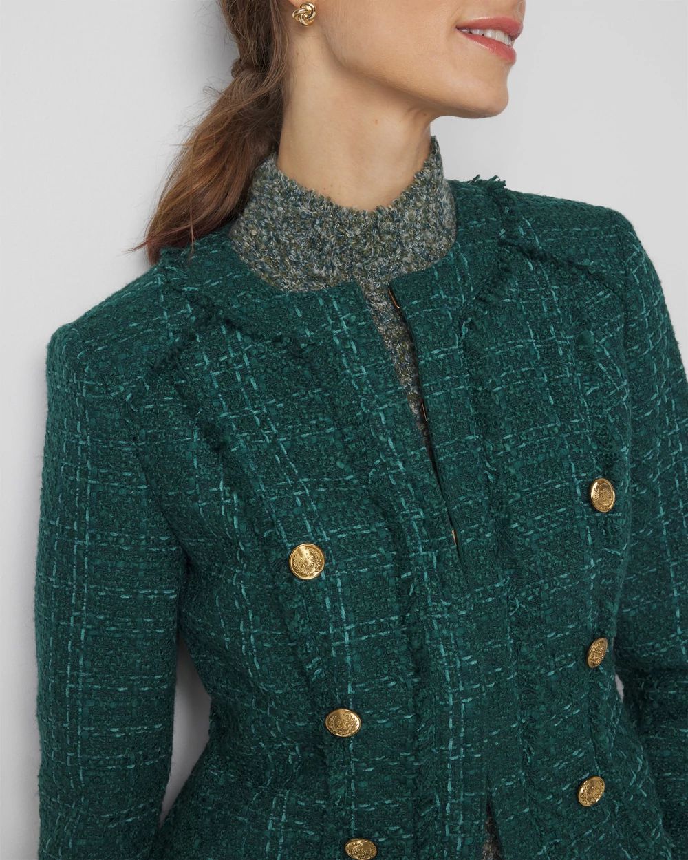 Teal Tweed Jacket | White House Black Market Teal Tweed Jacket | White House Black Market